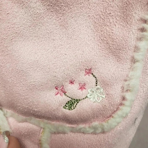 OshKosh Pink Fur Lined Embroidered Coat - Picture 5 of 5